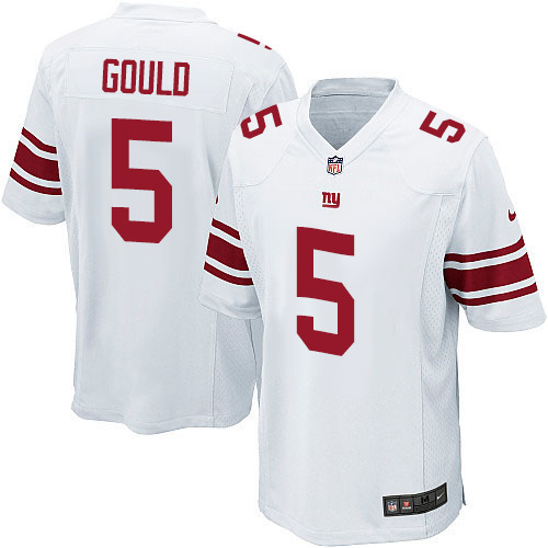 Men's Game Robbie Gould Nike Jersey White Road - #5 NFL New York Giants